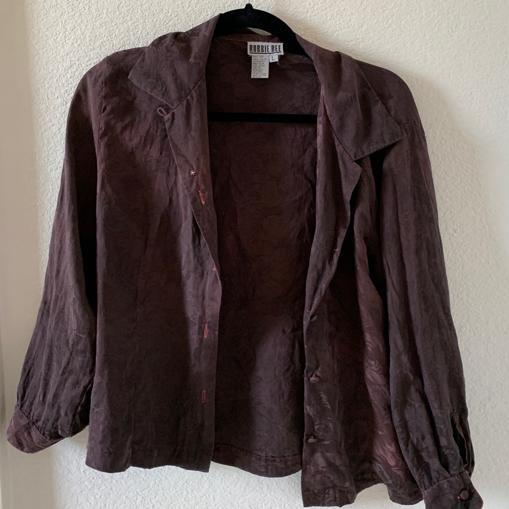 Robbie Bee 100% silk button up
